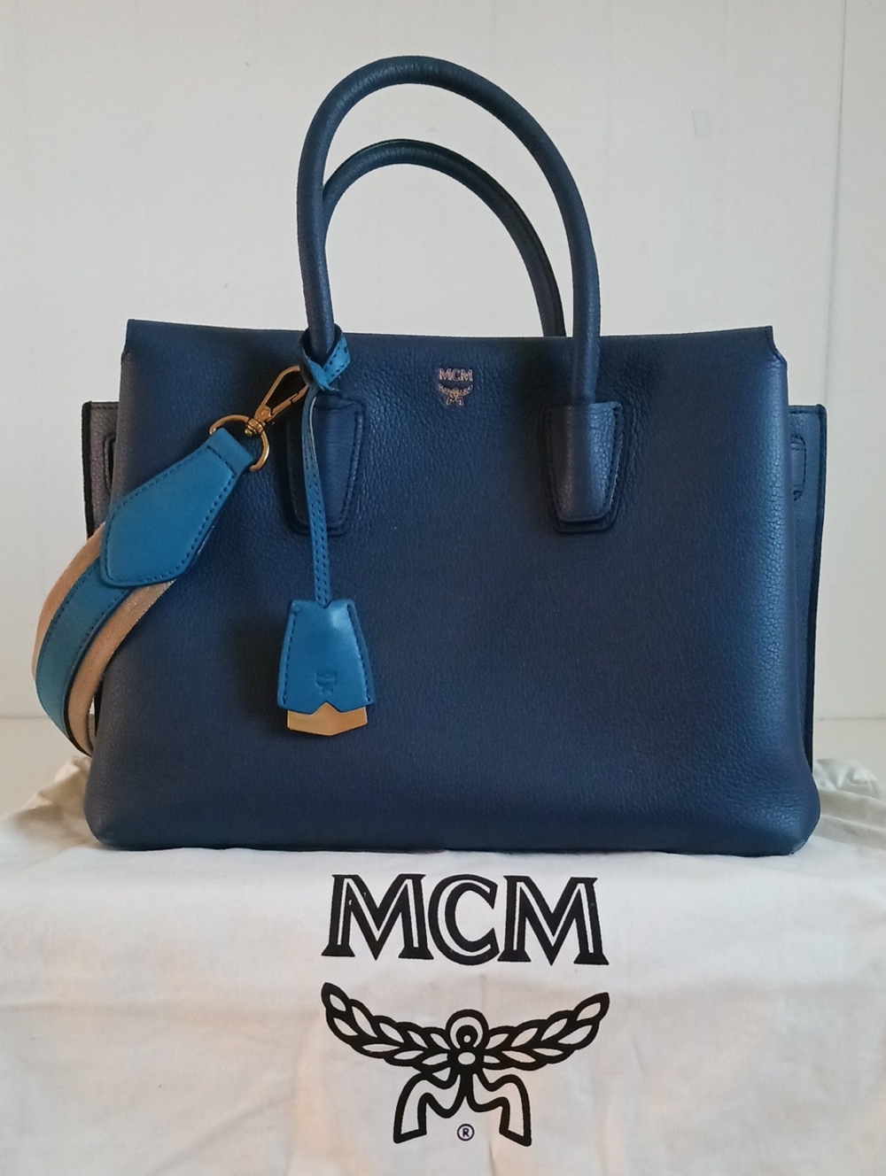 MCM MILLA BLUE MEDIUM BAG